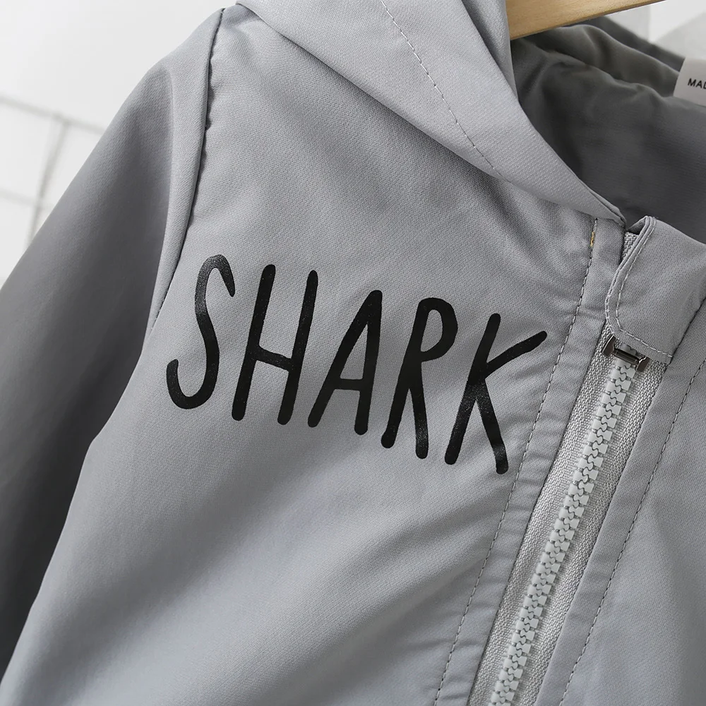 Children\'s Clothing Spring and Autumn Style Stormtrooper Windbreaker Baby Hooded Zippered Sweater Shark Jacket