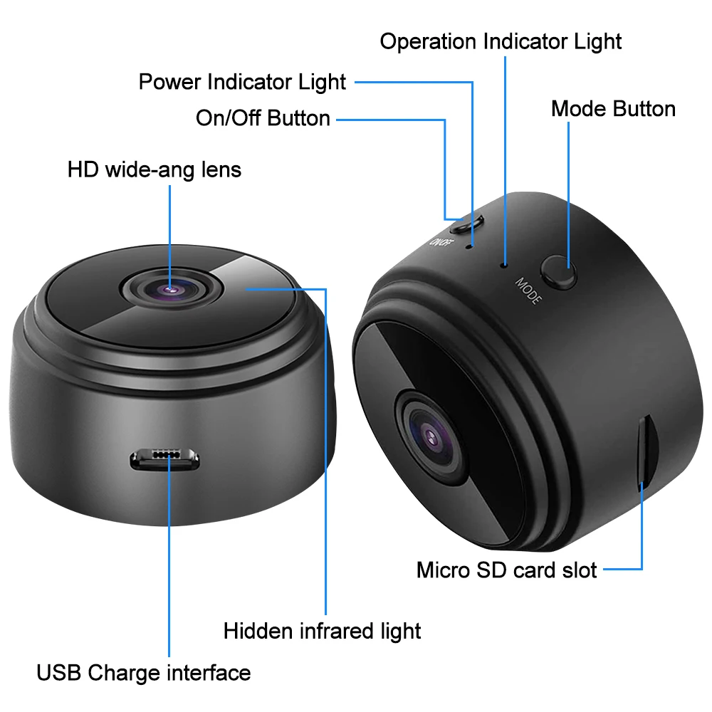 A9 1080P HD Mini WiFi Wireless IP Camera Infrared Night Vision Security Protection Outdoor Video Surveillance Cameras For Home