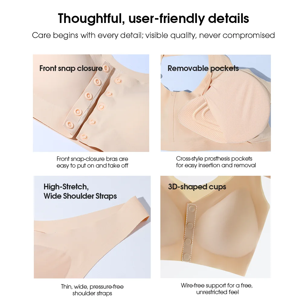 Mastectomy Bra Pocket - LERVANLA Mastectomy Bra With Breast Form