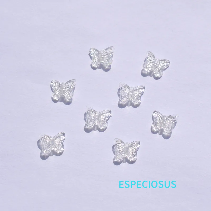 DIY Jewelry Handcraft Accessories Acrylic Butterfly Beads Transparent Color Insect Spacer Bracelet Making Departments 100pcs