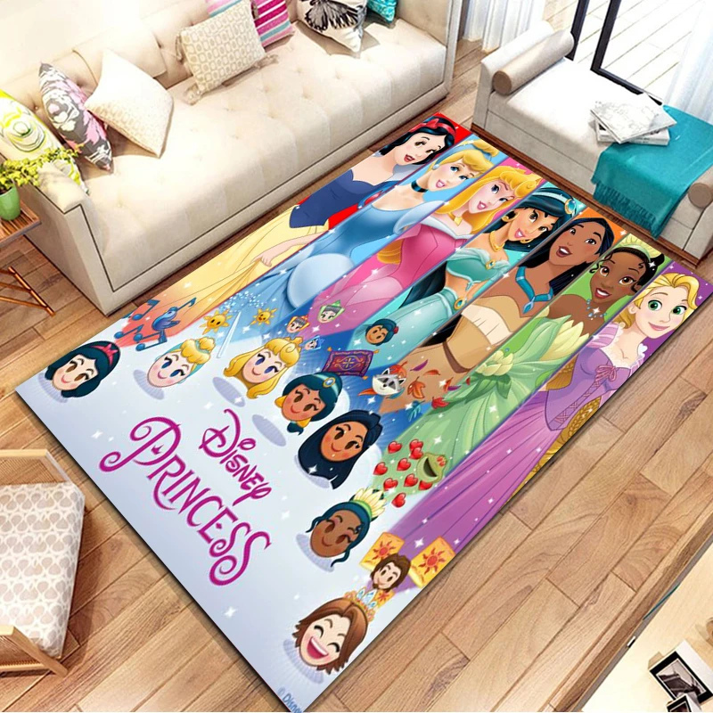 Tapis de grande surface à motif de princesse Disney, tapis pour la maison, le salon, la chambre à coucher, le canapé, la décoration des portes, les