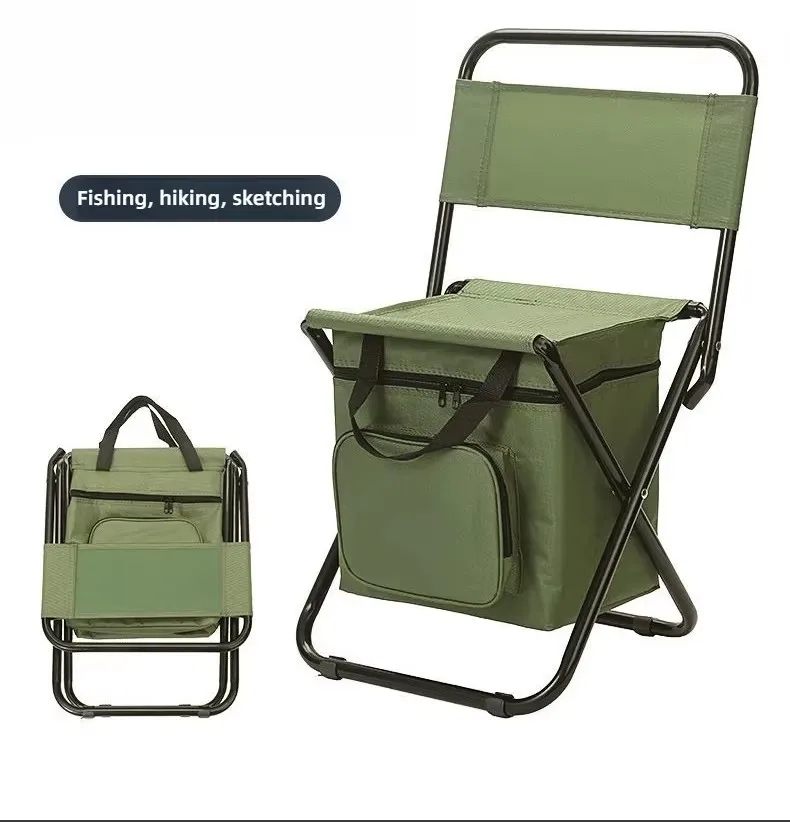 1pcs Outdoor Folding Chair Three-in-one Leisure Chair Outdoor Camouflage Pony Camping Fishing Ice Bag Chair Portable 