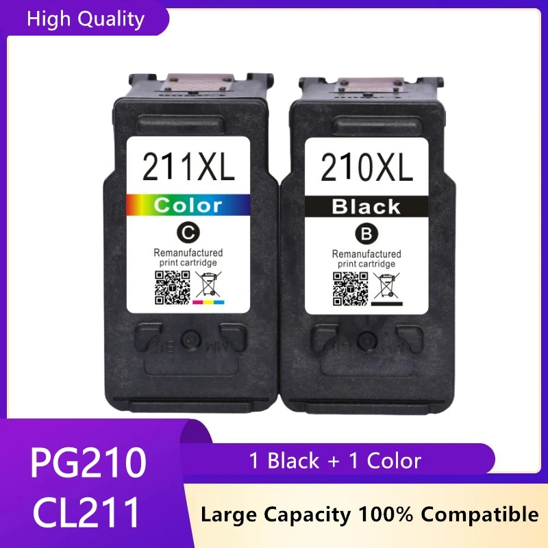 

Compatible Ink Cartridge for Canon PG210 CL211 210XL 211XL IP2700 IP2702 MP240 MP250 MP260 MP270 MP320 MP495 MP480 MP490