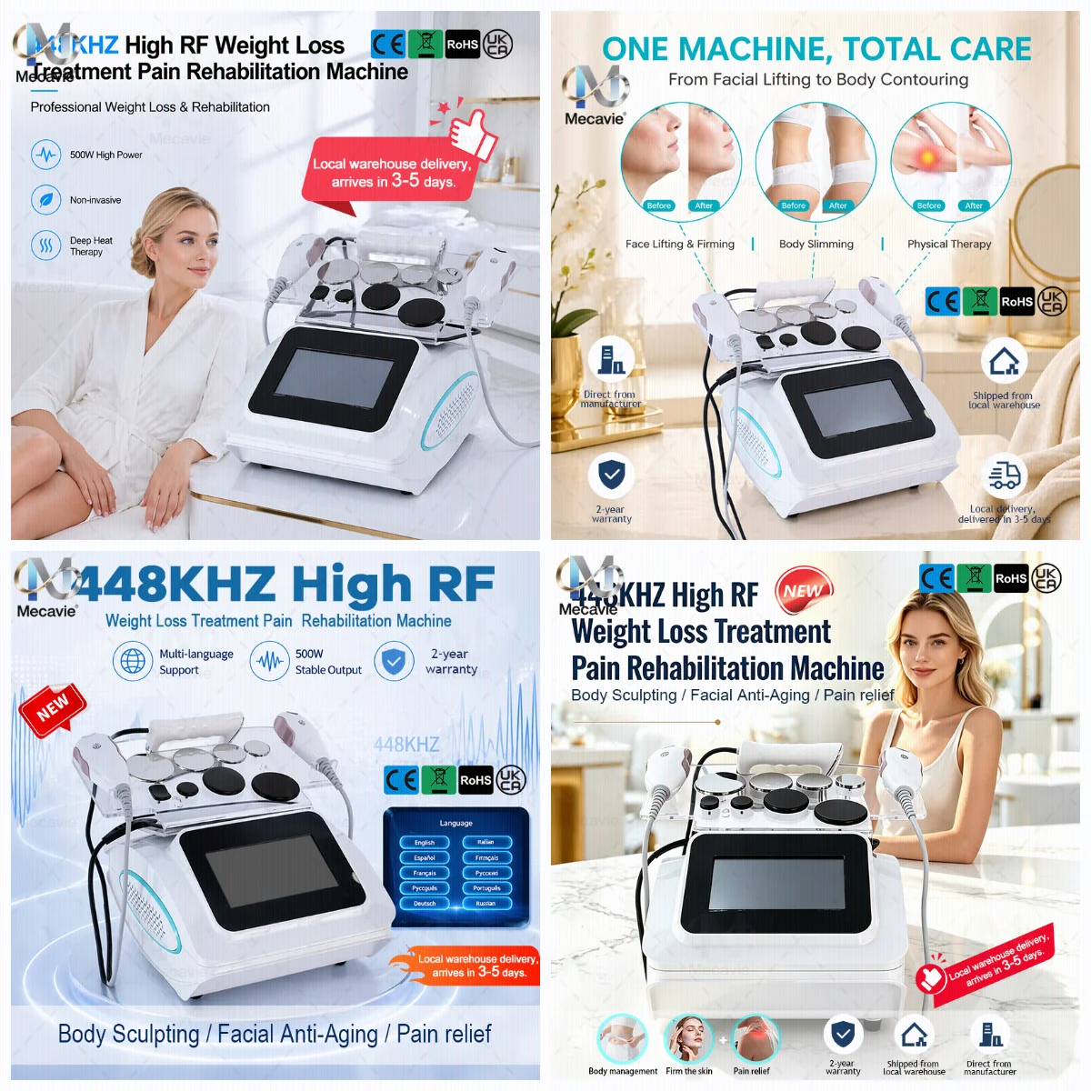 448KHz Proionic Fever Master Multiprobes Device,Facial Anti Aging,Wrinkle Removal,Body Physiotherapy Cellulite Salon Equipment