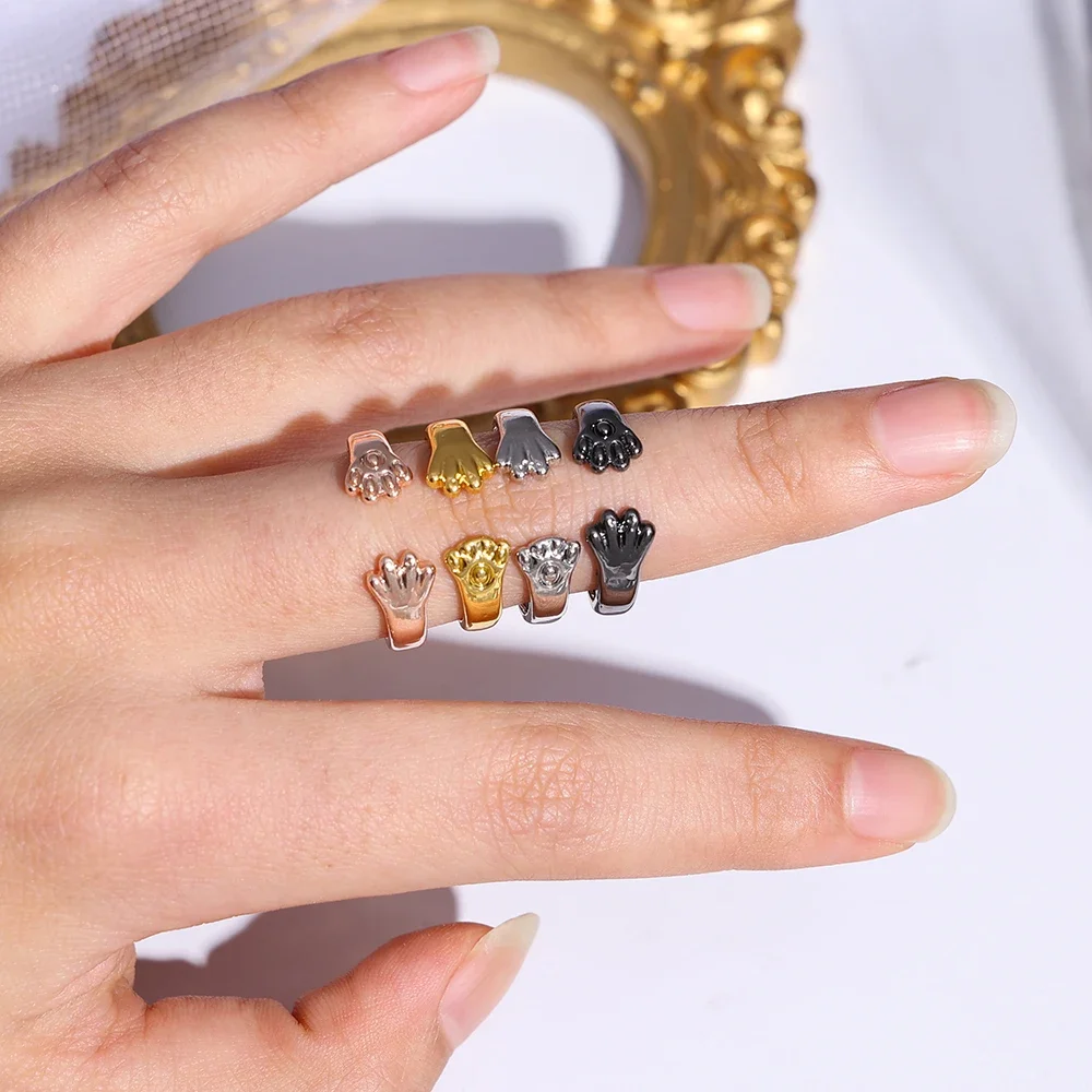Cute Ring Cat Ear Finger Ring Animal Finger Open Design Adjustable Fashion Simple Ring for Women Girl Child Gift Jewelry Кольцо
