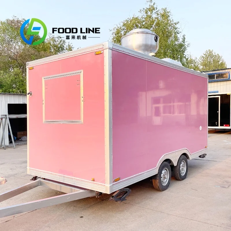 Customized Outdoor Mobile Food Cart Custom Service Counter Structure For Fast Food Snack Beverage And Dessert Street Vending