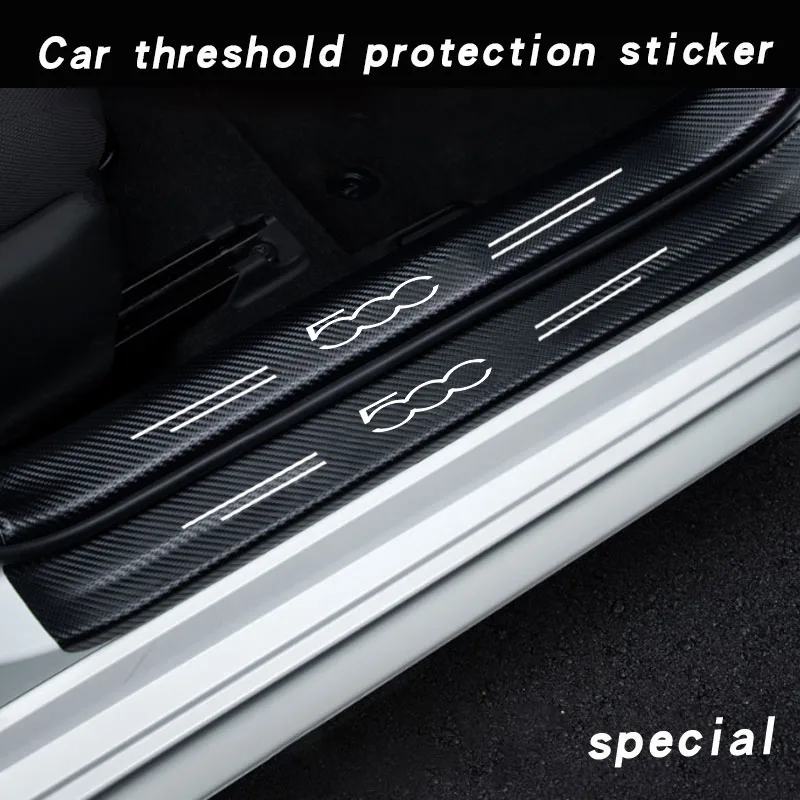 Car Door Sill Guard Plate Threshold Protector Running Entry Board Pedal Cover For FIAT 500 500E 500L 500C 500S 500X Accessories