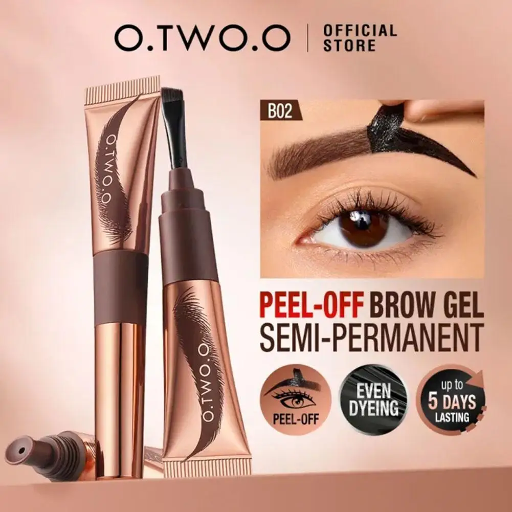 

O.TWO.O Peel-off Eyebrow Gel Tint Waterproof Long-lasting Semi Permanent Natural Brown Liquid Eye Brow Enhancers Brow Tattoo