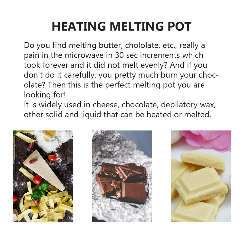 

Chocolate Melting Pot Stainless Steel Sauce Container Warm Keeping Butter Tool Cream Cheese Bowl Heating Utensil Baking Melting