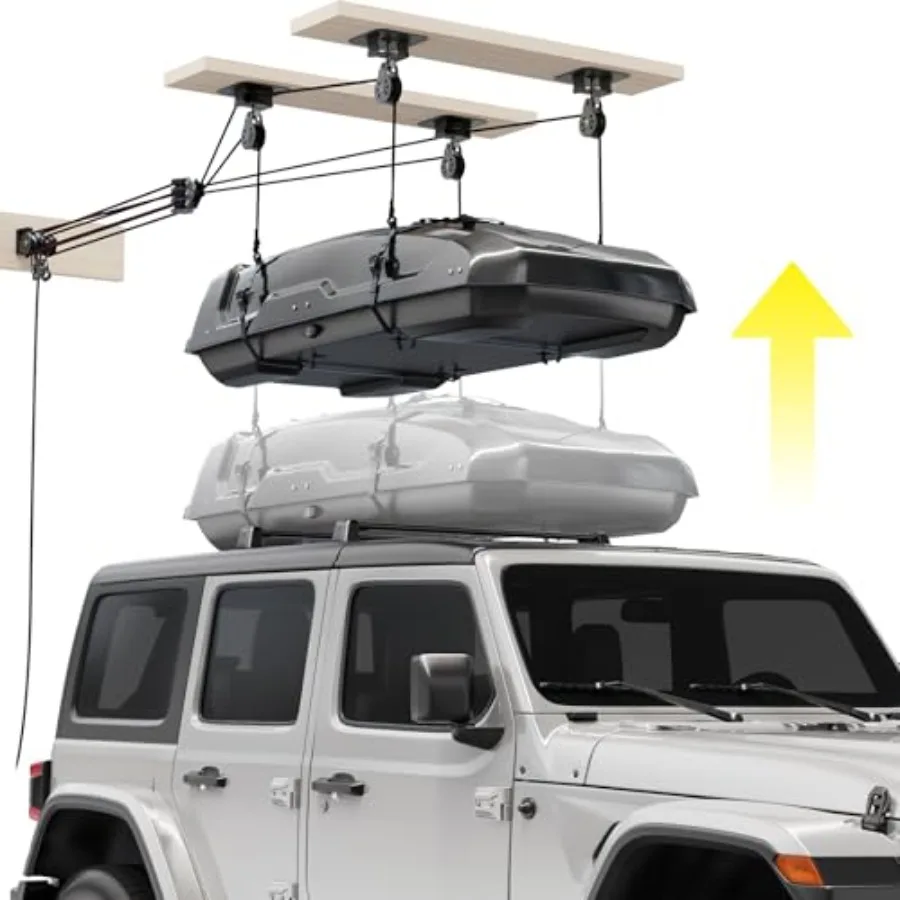 

Cargo Box Ceiling Storage Hoist Garage Hoist Pulley System for Garage Ceiling Storage Heavy Duty Overhead Garage Storage Lift f