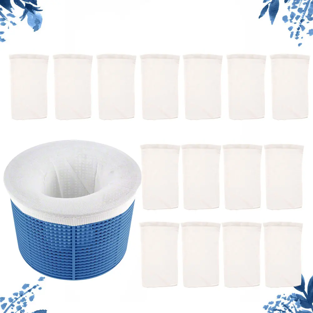 

16pcs Swimming Pool Filter Basket Set Blue Durable Hair Debris Catcher For Drain Sewer Protection Bathtub Sink Pool Supplies