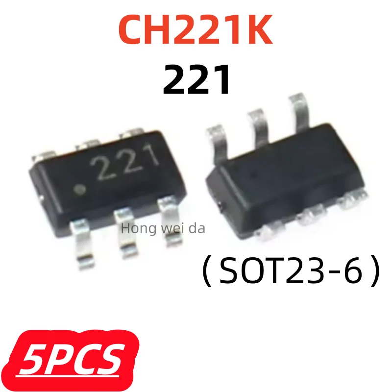 5Pcs/lot 100% New CH221K 221 SOT23-6 Single-chip Integrated USB PD Communication Fast Charging Protocol Original