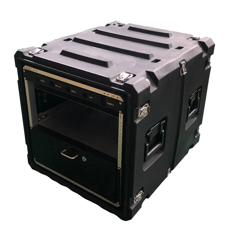 Hard Plastic Case Plastic Shockproof Anti-shock Rack Case 10u for 19 Inch Flight Rack Mount case