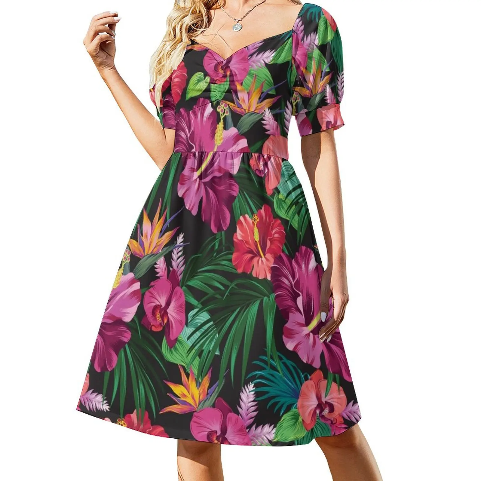 

take me with you. Tropical print Short Sleeved Dress Evening gown fairy dress elegant and pretty women's dresses Dress