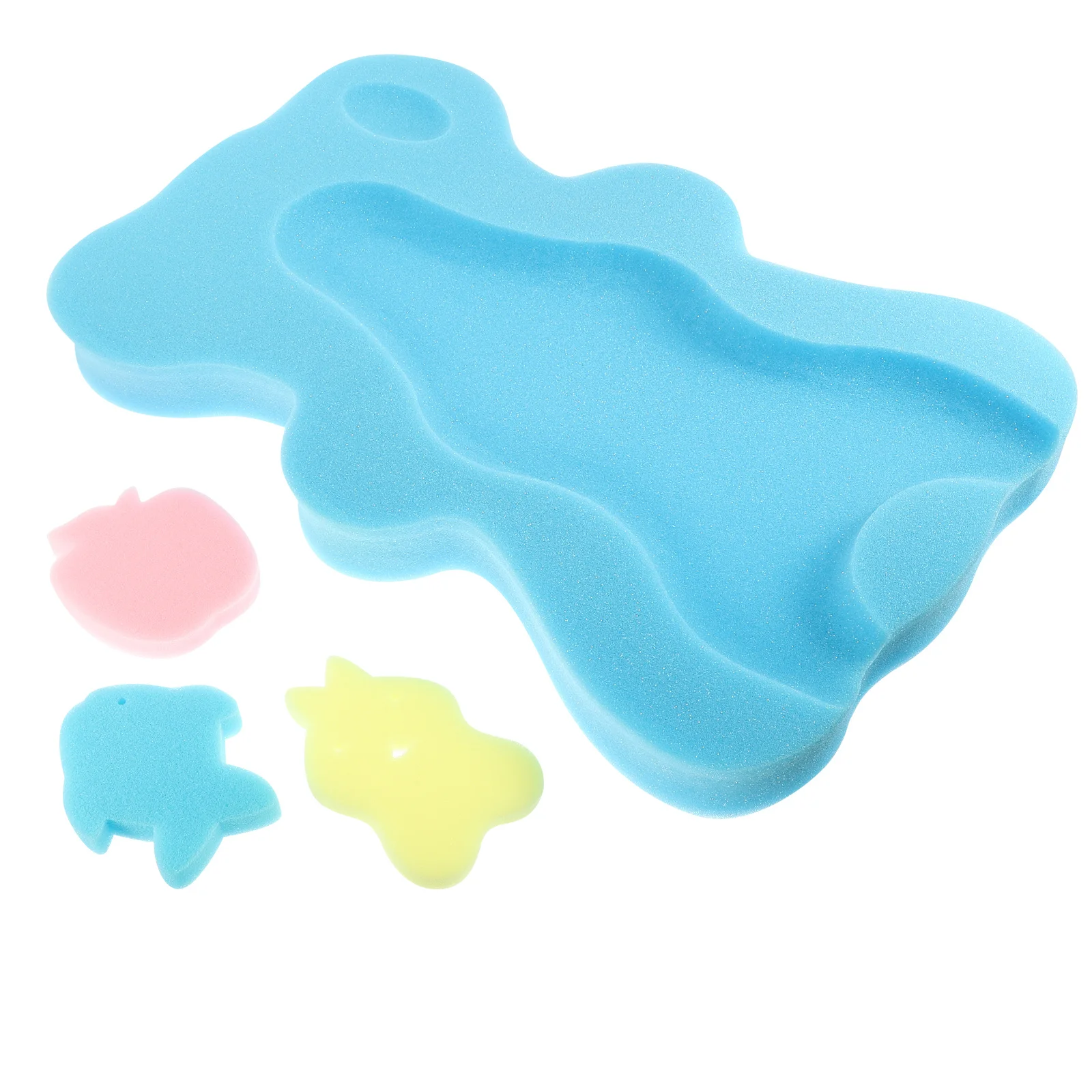 5 سنتيمتر السماء الزرقاء حمام الطفل الإسفنج حصيرة عدم الانزلاق لينة سميكة وسادة دعم رئيس الرقبة الظهر التجفيف السريع الوليد حمام مقعد حصيرة #6