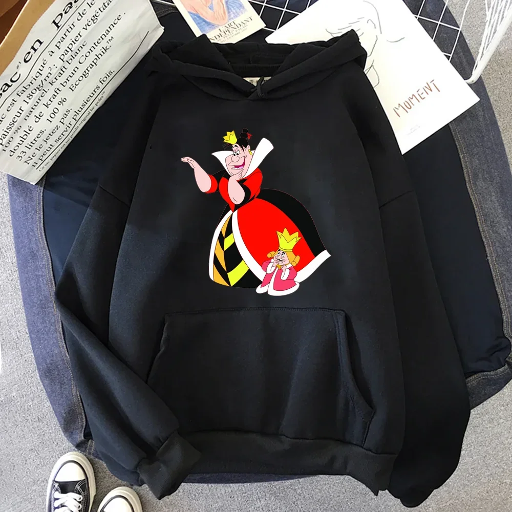 ديزني-الأميرة أليس الكرتون الرسم طباعة هوديس للنساء ، الجولة الرقبة البلوفرات ، بلوزات غير رسمية ، هاراجوكو ، شارع العليا ، Kawaii