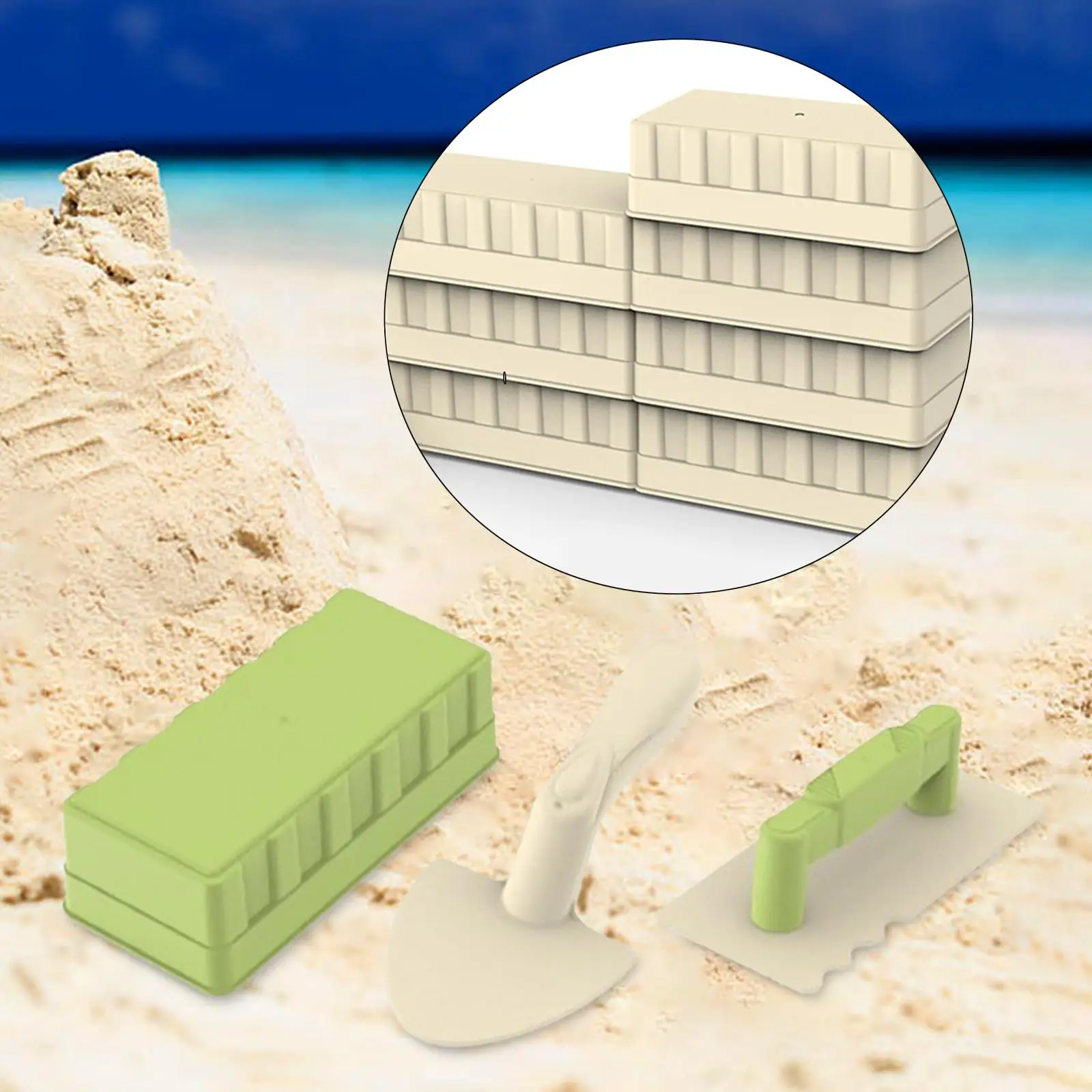 Sand Toys Set Castle Building Sand Brick Tools Beach Sand Toys Snow Brick Maker Sandcastle Building Kits for Birthday Gifts Boys