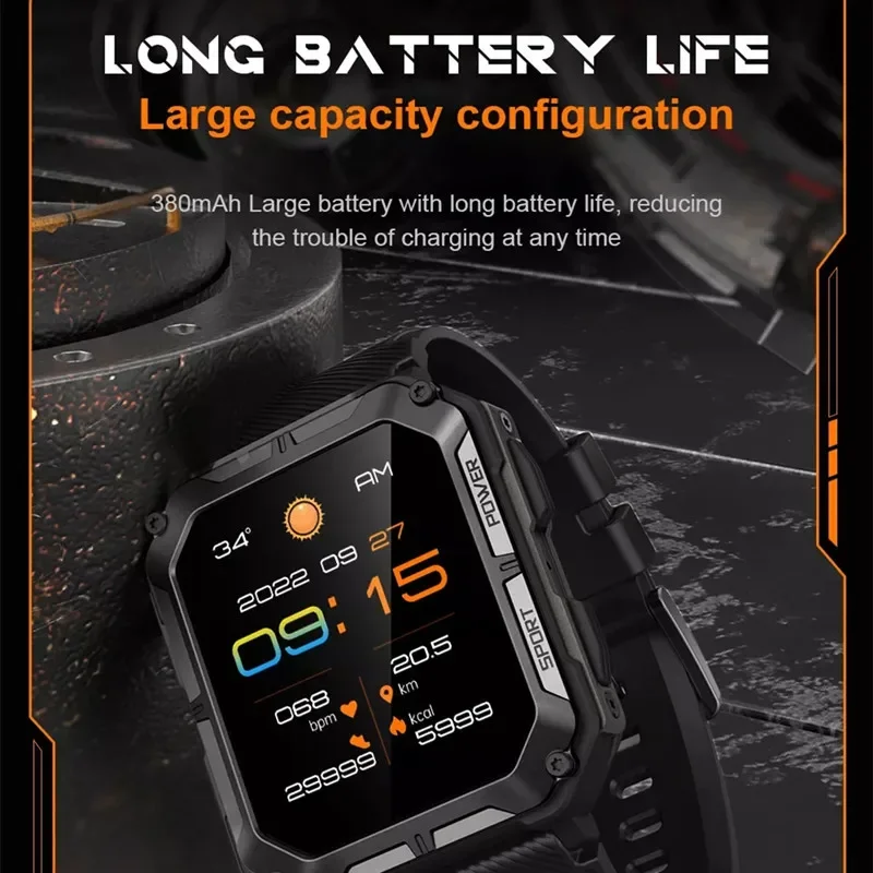 C20 PRO Smartwatch 1.83 Inch Men - Music, BT Call. Outdoor Sports. Fitness Tracking. Heart Rate & BP Monitor. Advanced Features.