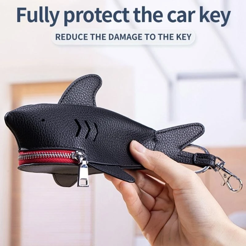 2027 G8DC Whale Shark Coin Purse, Shark Keychain Holder, Animal Zipper Coin Purse, Cartoon Keychain Wallet
