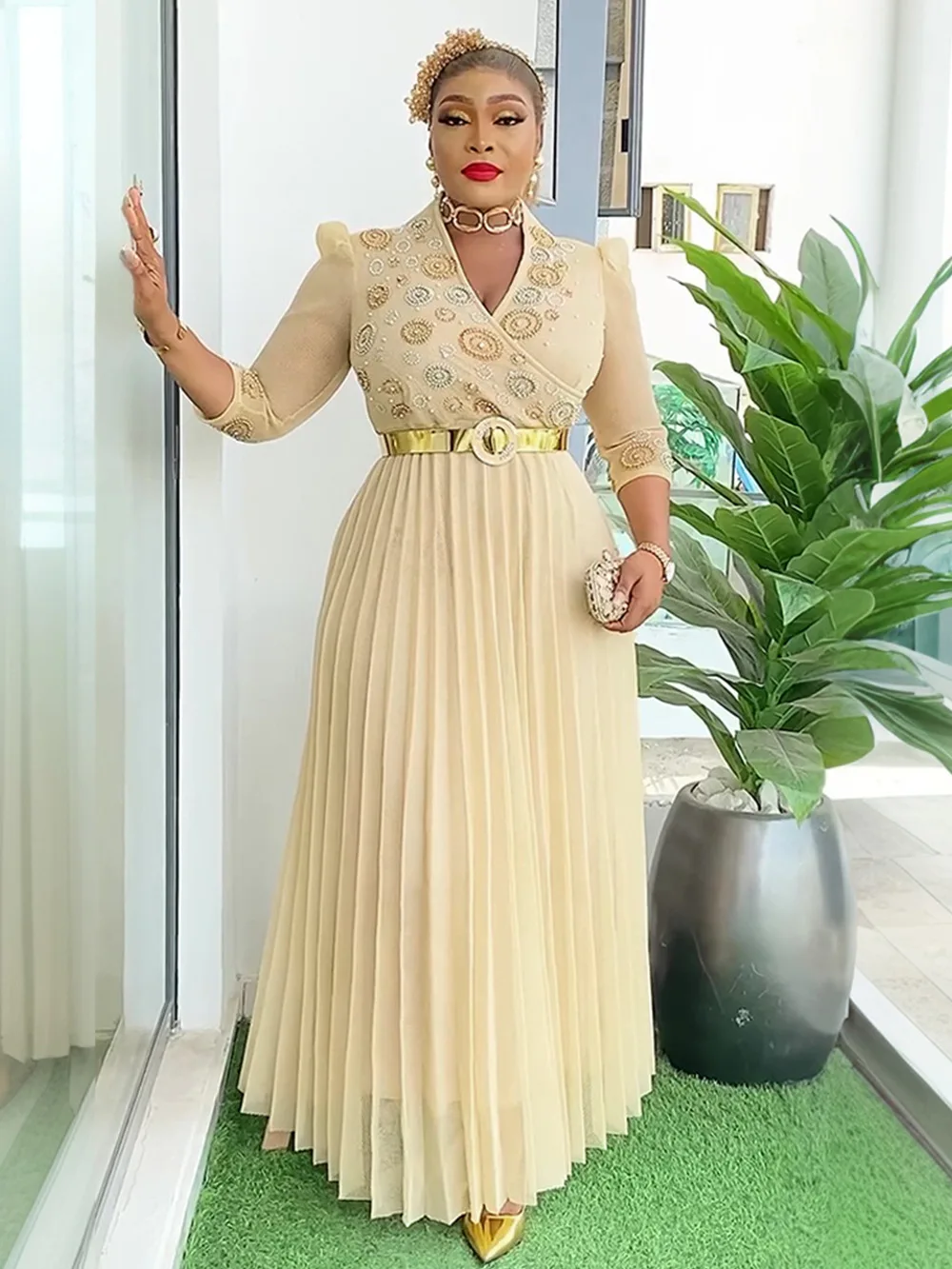 أفريقيا الملابس 2024 حجم كبير فساتين الحفلات الأفريقية للنساء Dashiki أنقرة حفل زفاف ثوب مسائي Bodycon ماكسي فستان طويل #6