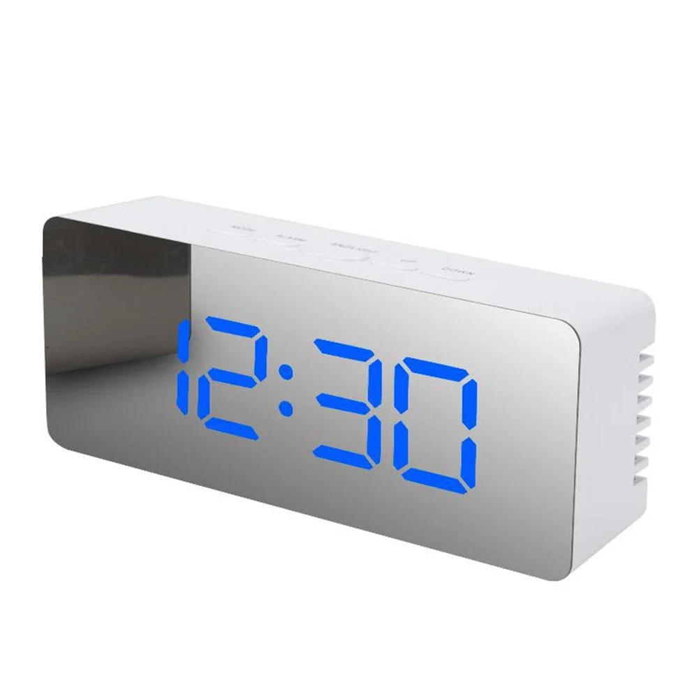 Charging Alarm Clock Alarm Clock 14.5*4.3*7.8cm LED Mirror Display Night Mode USB Cable White/blue/green/red/black 1 Set