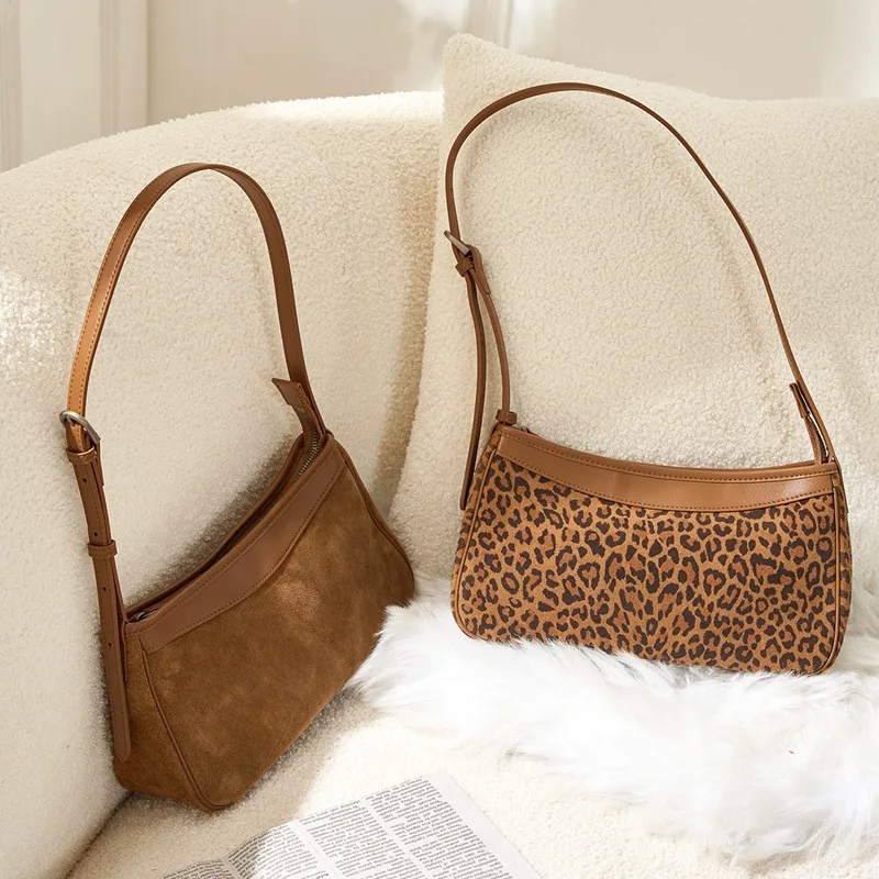Suede Leather Women Square Bag Simple Japanese and Korean Style Light Weight Thin Design Easy To Carry Real Female Crossbody Bag