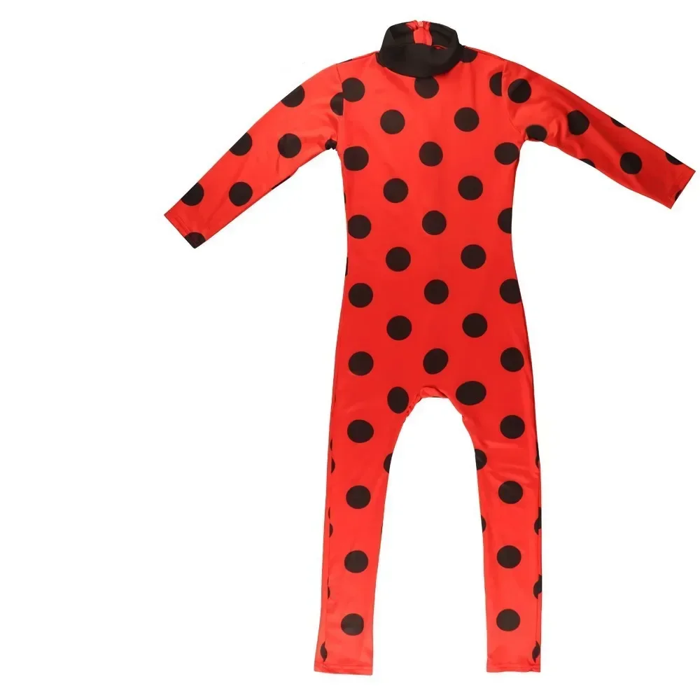 5-piece Set New Ladybug One-piece Suit Gloves and Foot Performance Costume Halloween Covers Separate Eye Mask Bag Wig