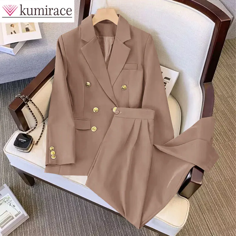 

Women's Clothing 2025 Spring New Fashionable Temperament Suit Jacket, Chubby Sister Slimming and Concealing Two Piece Set Pants