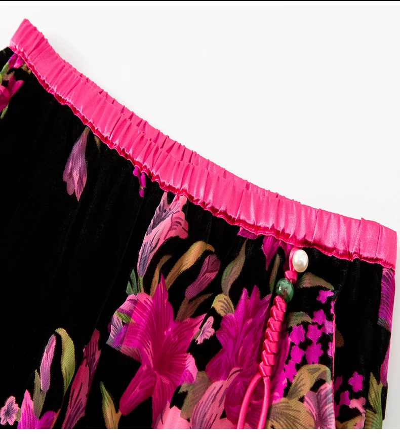 Новинка Осень-зима высококачественные бархатные прямые женские брюки на пуговицах с поясом на резинке и кисточками и карманами
