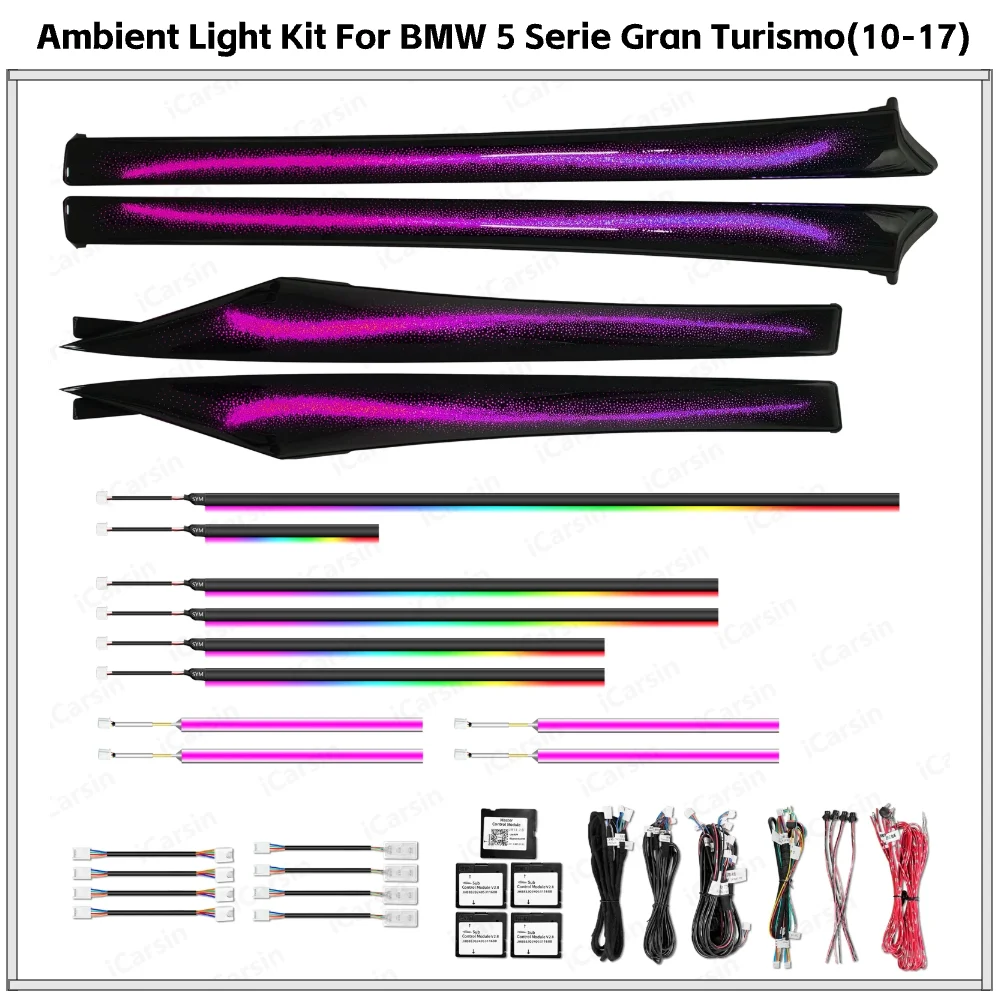 

APP Control 64 Color Dynamic Ambient Light for BMW 5 Series GT F07 Interior LED Lighting Upgrade Kit