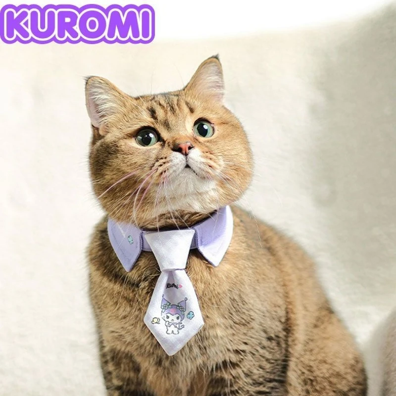 

Anime Cartoon Kawaii Sanrio New Style Kuromi Pet Bow Tie Dog Collar Cat Collar Collar Summer Small Dog Decoration Bichon Frize