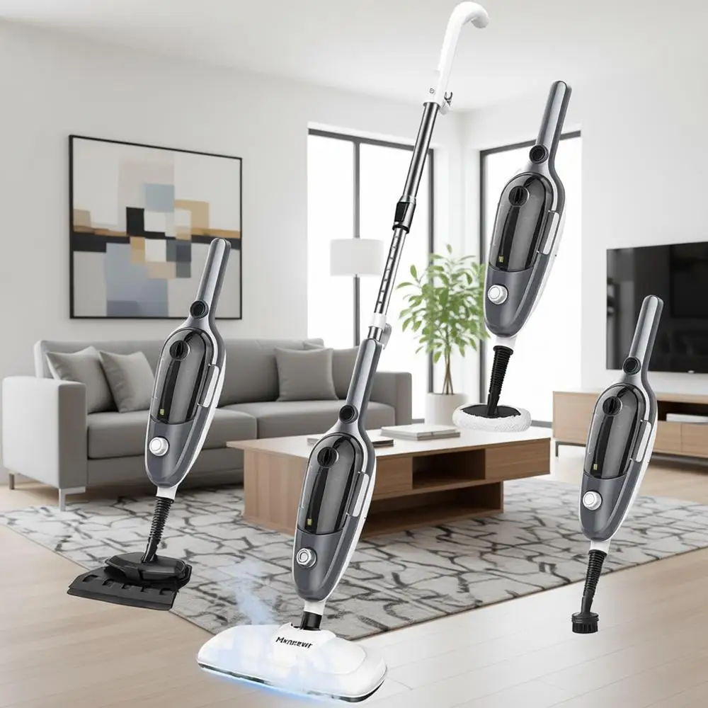 

All-in-one Powerful Handheld Steam Cleaner Detachable Floor Steamer with 11 Accessories, Multipurpose Steamer for Hardwood Floor