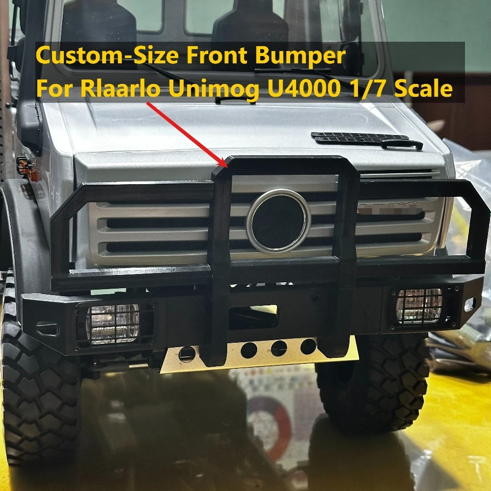 RC Truck Upgrade Parts Custom‑Size Front Bumper For Rlaarlo Unimog U4000 1/7 Scale RC Model Mod Decor Replacement Accessories