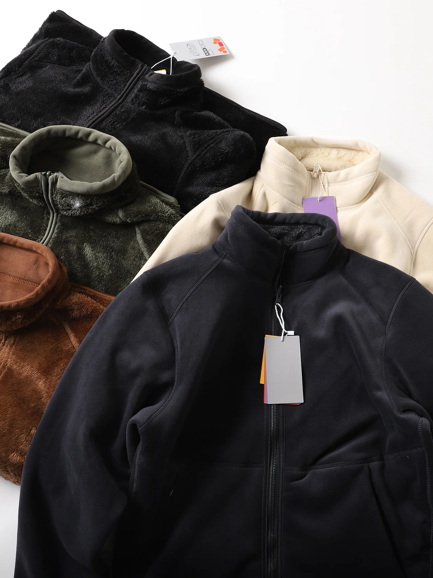 

Antistatic Thiened Fce Lined Stand Collar Orlon Jaet Men's Casual Warm Winter Coat Double Sided Wear Polyester Fiber