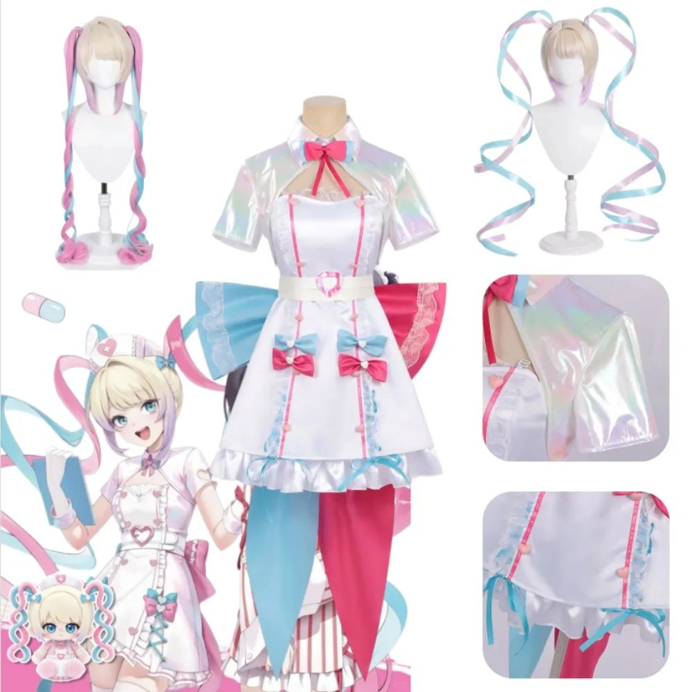 Costume de cosplay NEEDY GIRL OVERDOSE KAngel, version pop-up Angel Heal. Robe mignonne, tenue de performance pour jeu de rôle de streamer virtuel