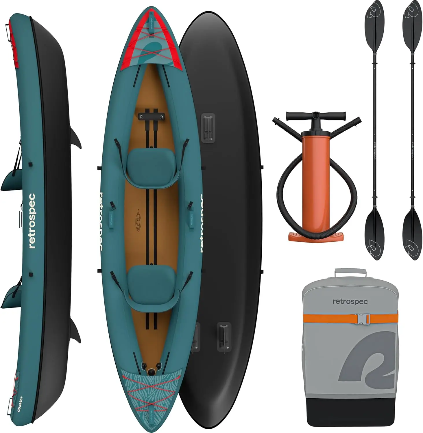 Inflatable Kayak for Adults, Single and Tandem Blow Up Boat with 220 & 440lb Capacity, Lightweight Portable Kayak Includes Paddle, Pump, and Carry Bag