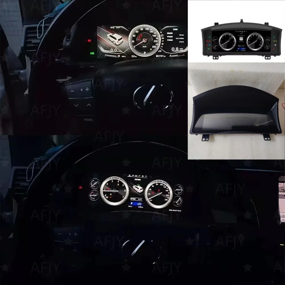 LCD Virtual Cluster For Lexus LX570 2007 2008 2009 2010 2011 2012 2013 2014 2015 ~2021 Dashboard Panel Car Speedometer Head unit