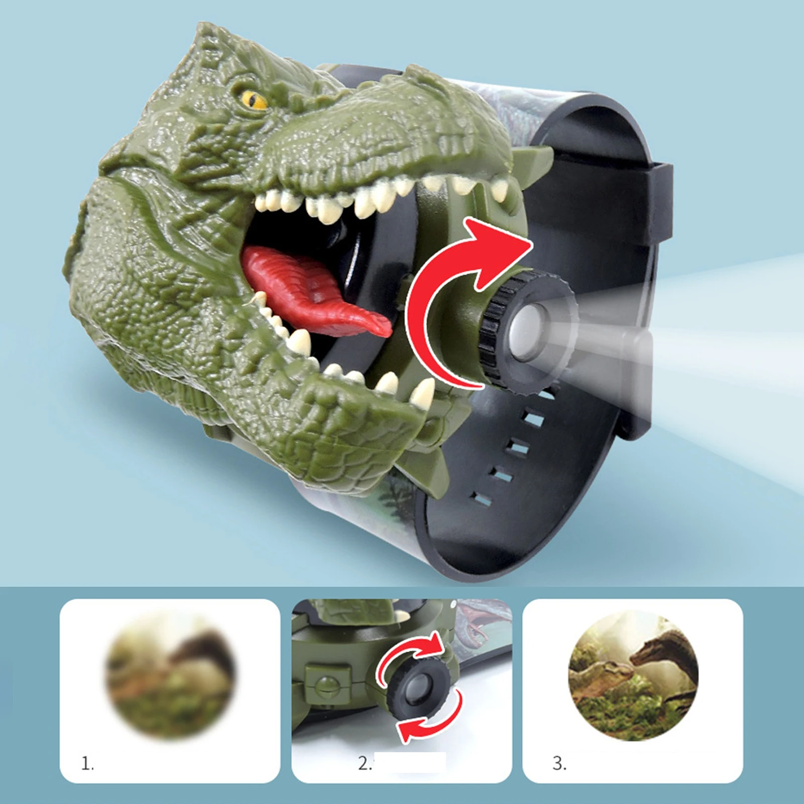 Dinosaur Projector Watch Kids Special Projector Watches With ABS Strap Children's Watch 3D Tyrannosaurus Electronic Watches For