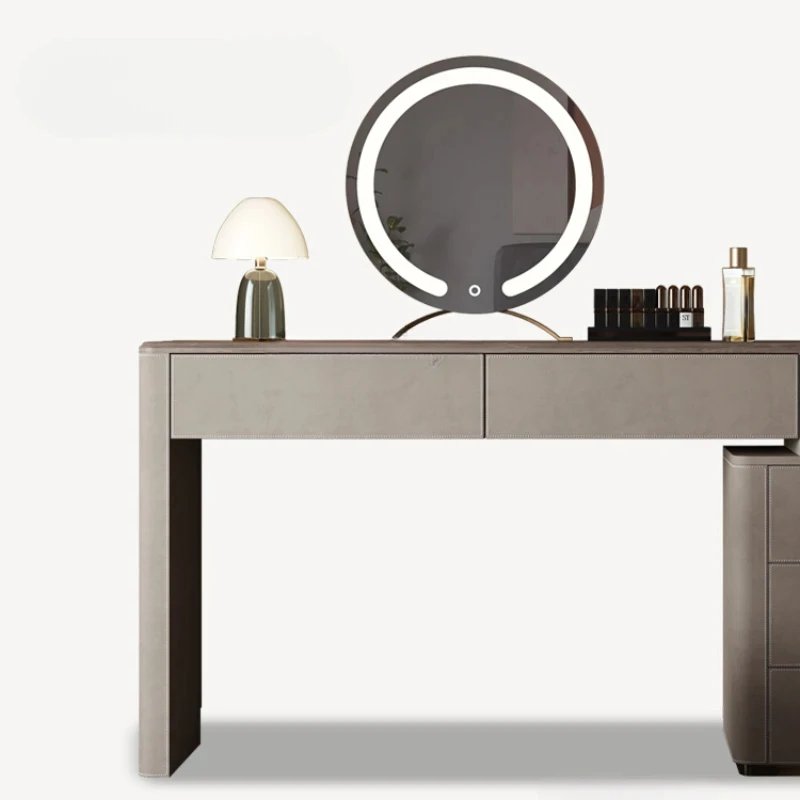 

Light Luxury Solid Wood Dressing Table Large Apartment Villa Master Bedroom Simple Natural Stone Makeup Table
