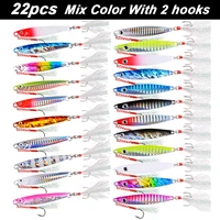 Juego de anzuelos de Metal para pesca vertical, Set de señuelos de lubina Artificial de fundición a tierra, de 60G, 40G, 30G y 20G, 22 piezas, novedad