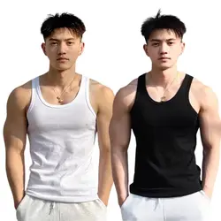 2024 New Men's Summer Lightweight Cotton Tight Vest Sports Casual Family Pajamas Outdoor Tight Top Breathable Quick Drying Vest