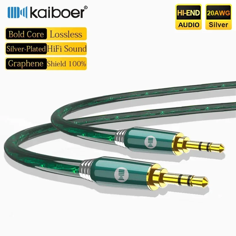 

3.5mm Aux Cable HiFi Silver Plated OFC 3.5 Male To Male Stereo Audio Cable for Headphones Phones Speakers Car Home Sound System