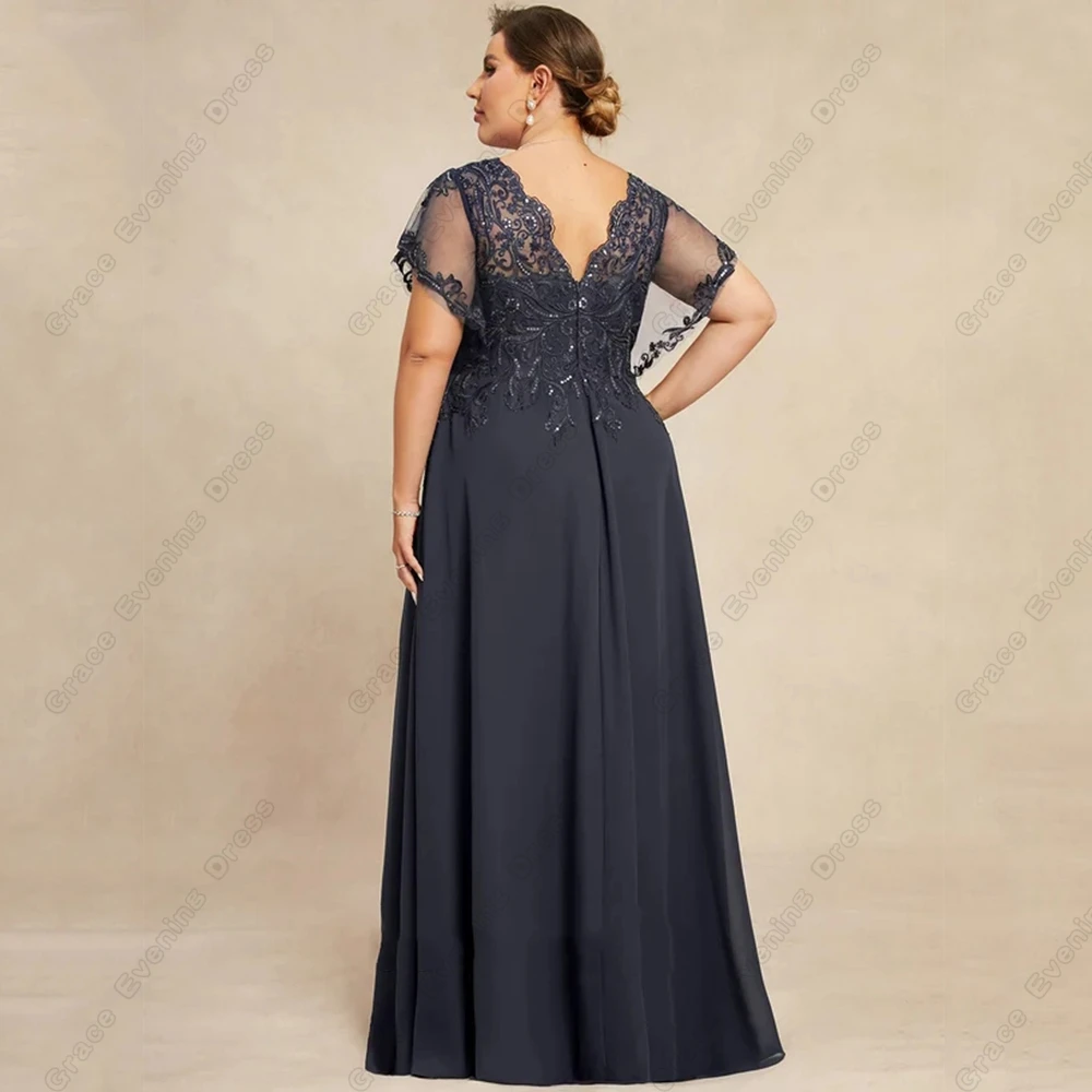 Vestido feminino de chiffon sem alças com renda, vestidos para mãe da noiva, festa de casamento, praia, moderno, plus size, 2024