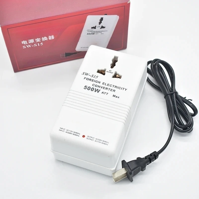 SW-S15 500W Voltage Transformer 220V-110V/110V-220V Dual-direction Power Converter Travel Adapter For Electric Toothbrush Razor