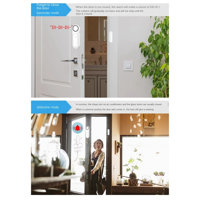 1Set Smart Door Window Sensor Smart Home Door Detectors Door And Window Burglar Alarms Door Open Alarm