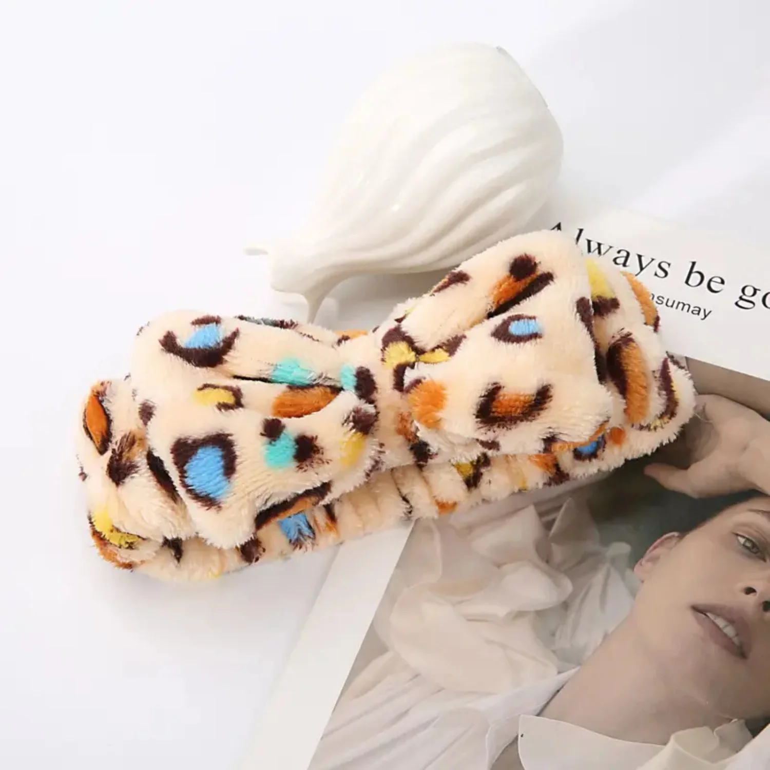 Leopard Print Hair Band for Washing Face - Facial Hair Band for Skincare & Makeup Removal