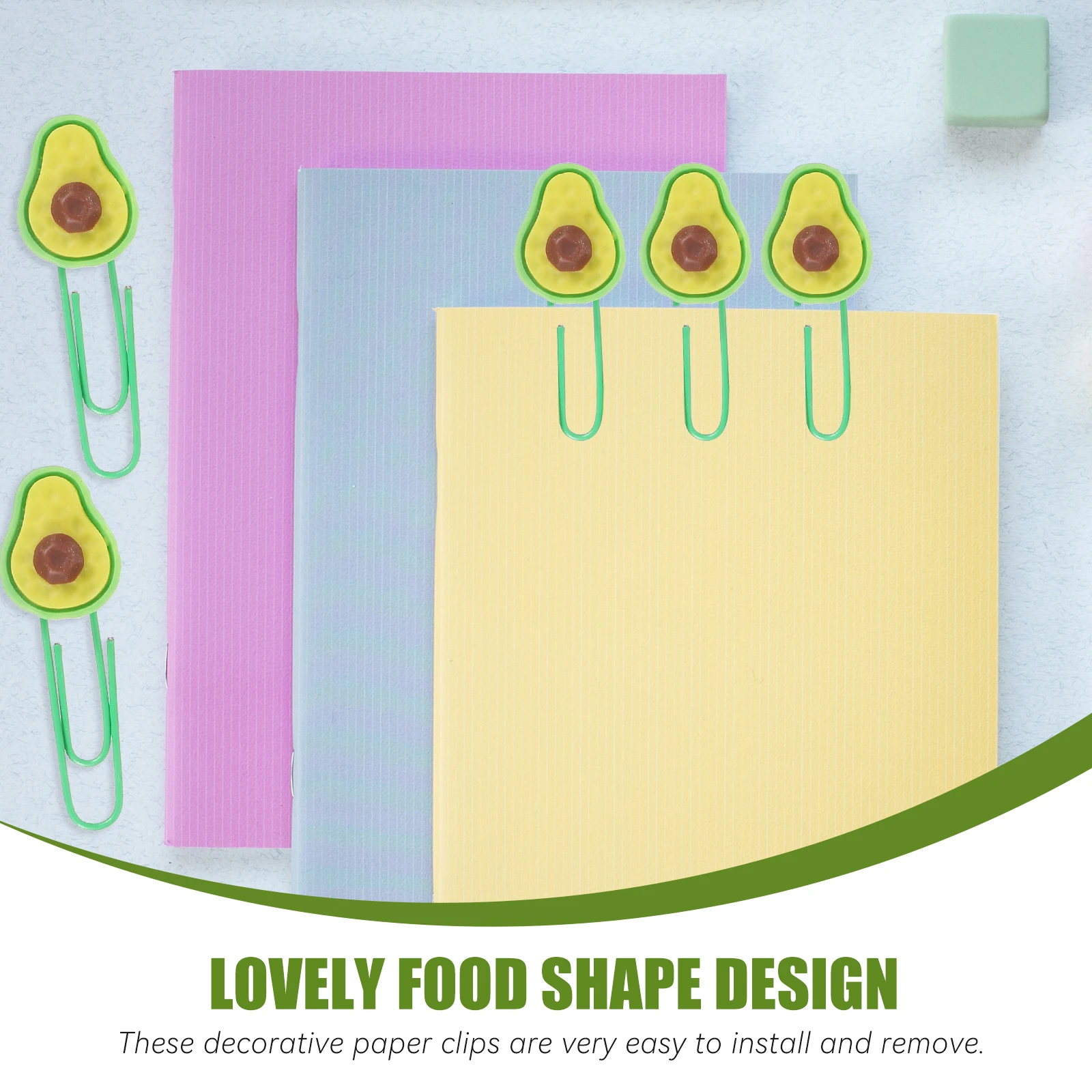 

6pcs Fruit-Shaped Paper Clips Metal Clamps Creative Office Supplies Lovely Decorative Clips For Files Photos Notes