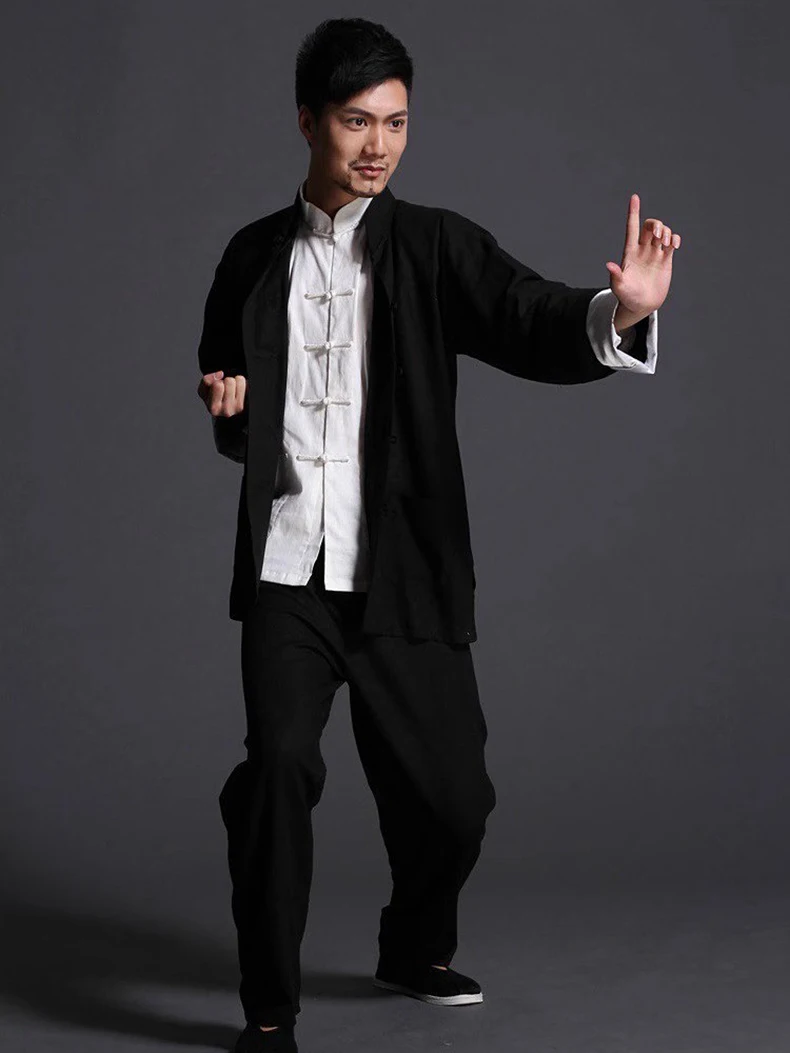 Ip Man Wing Chun Kung Fu Uniform, Chinese Style Linen Cotton Tang Suit for Taekwondo & Traditional Martial Arts Practice - Image 2