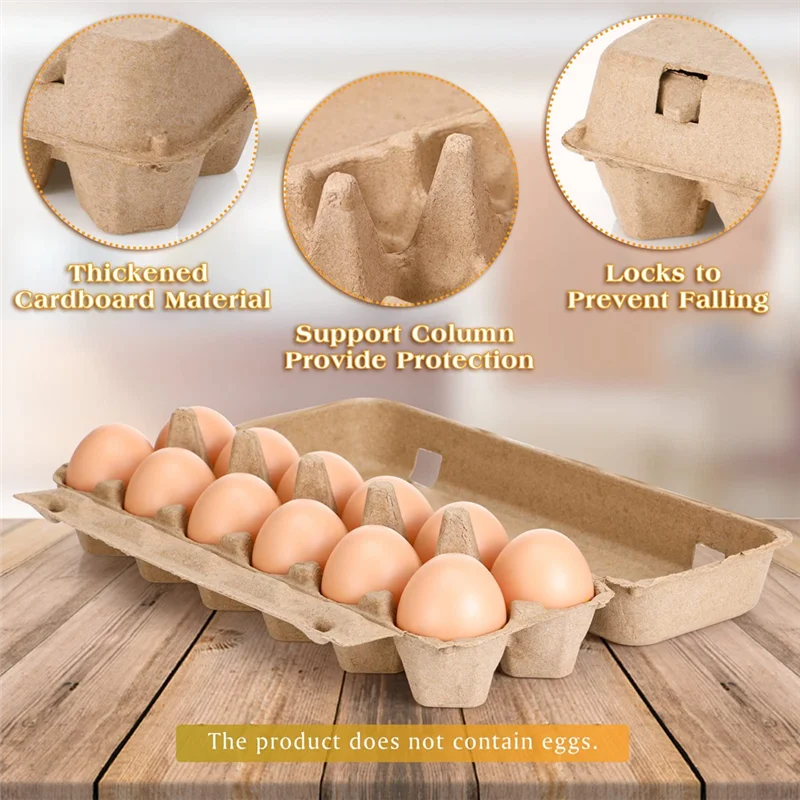 20PCS Cardboard Egg Cartons Blank Paper Pulp Egg Cartons One Dozen Egg Cartons Container Empty Egg Tray Pulp Egg Holder