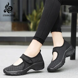 STRONGSHEN Women Casual Shoes Summer Ladies Mesh Platform Shoes Women Soft Breathable Sneakers Outdoor Walking Zapatos De Mujer